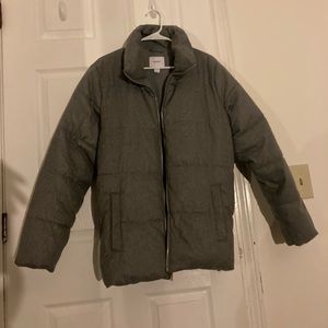 Grey Puffer Jacket Fleece Lined (XL)